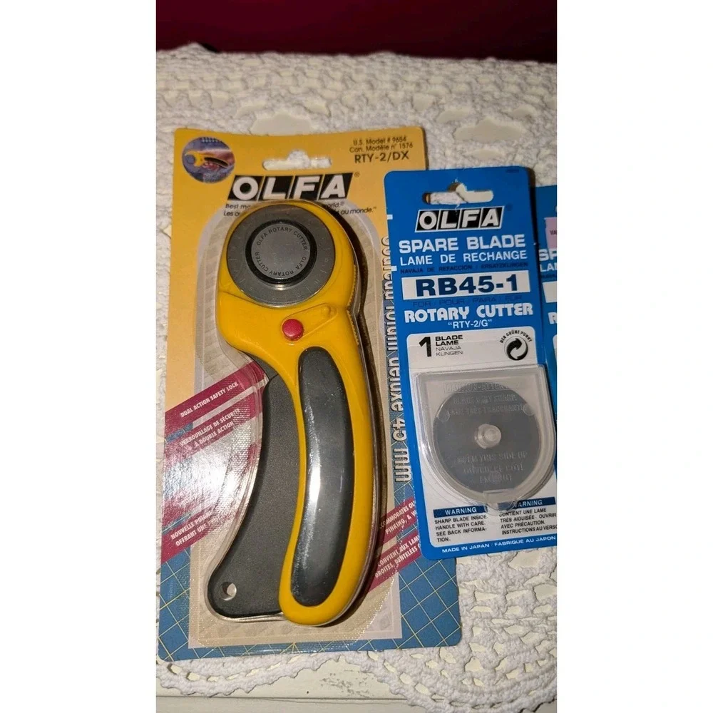 NEW 5pc Vintage OLFA RTY-2/DX , RTY-1/G Rotary Cutter RB45-1 Blades 45mm 28mm